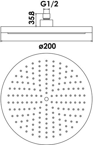 Tête de douche ronde Ø200mm